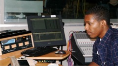 Student at Microphone Workshop